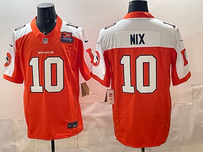 Men 2026 Denver Broncos #10 Nix Orange three generations Nike Limited NFL Jersey style 05->denver broncos->NFL Jersey